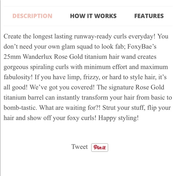 FOXYBAE rose gold 25mm curling iron - Picture 7 of 7